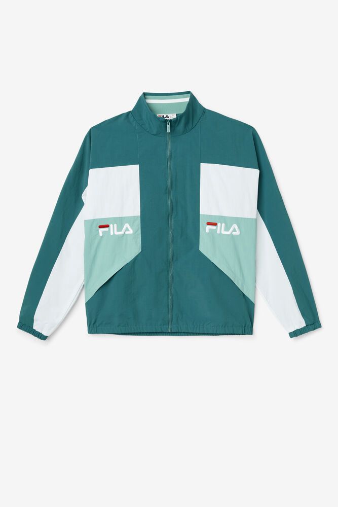 Fila Jacket Mens Turquoise - Obasi Wind - Philippines 0952386-AO